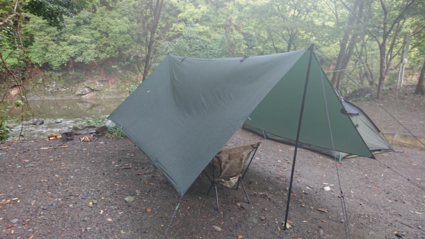 Snugpak(スナグパック) スコーピオン3のデビュー当日に豪雨襲来